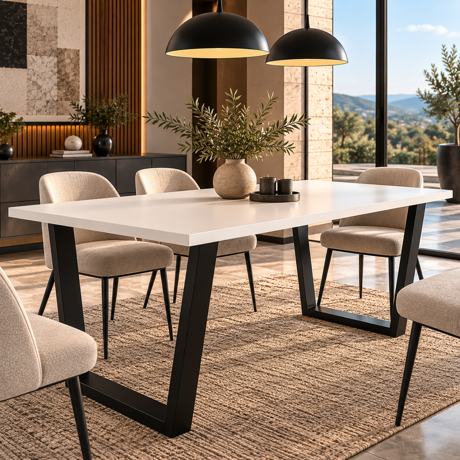 Table à manger PARMA 185 × 90 cm – Blanc – studio nuveria