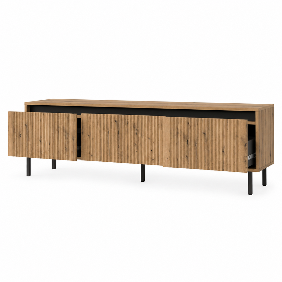 Meuble TV SIENA 3 tiroirs 179 cm – Chêne naturel – studio nuveria