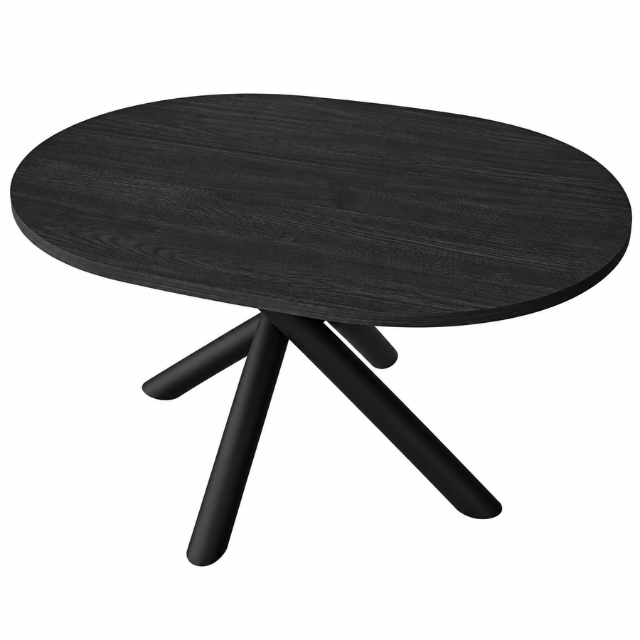 Table ovale AMALFI 138 × 100 cm – Frêne noir – studio nuveria