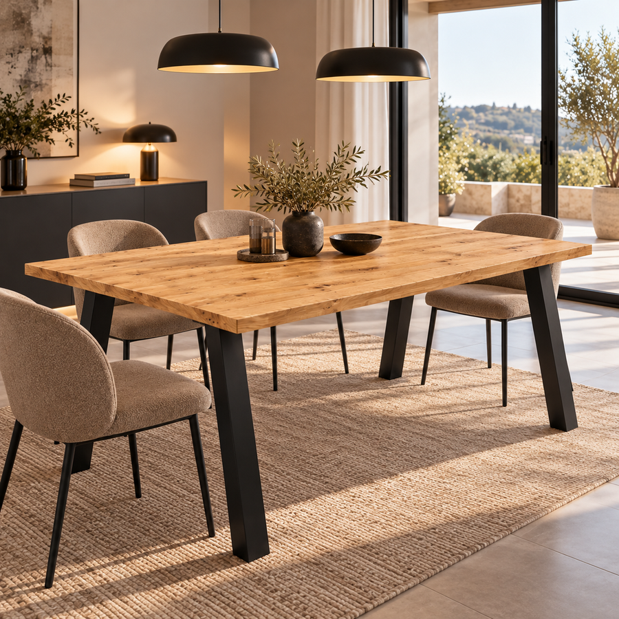 Table à manger TORINO 185 × 90 cm – Chêne artisan – studio nuveria