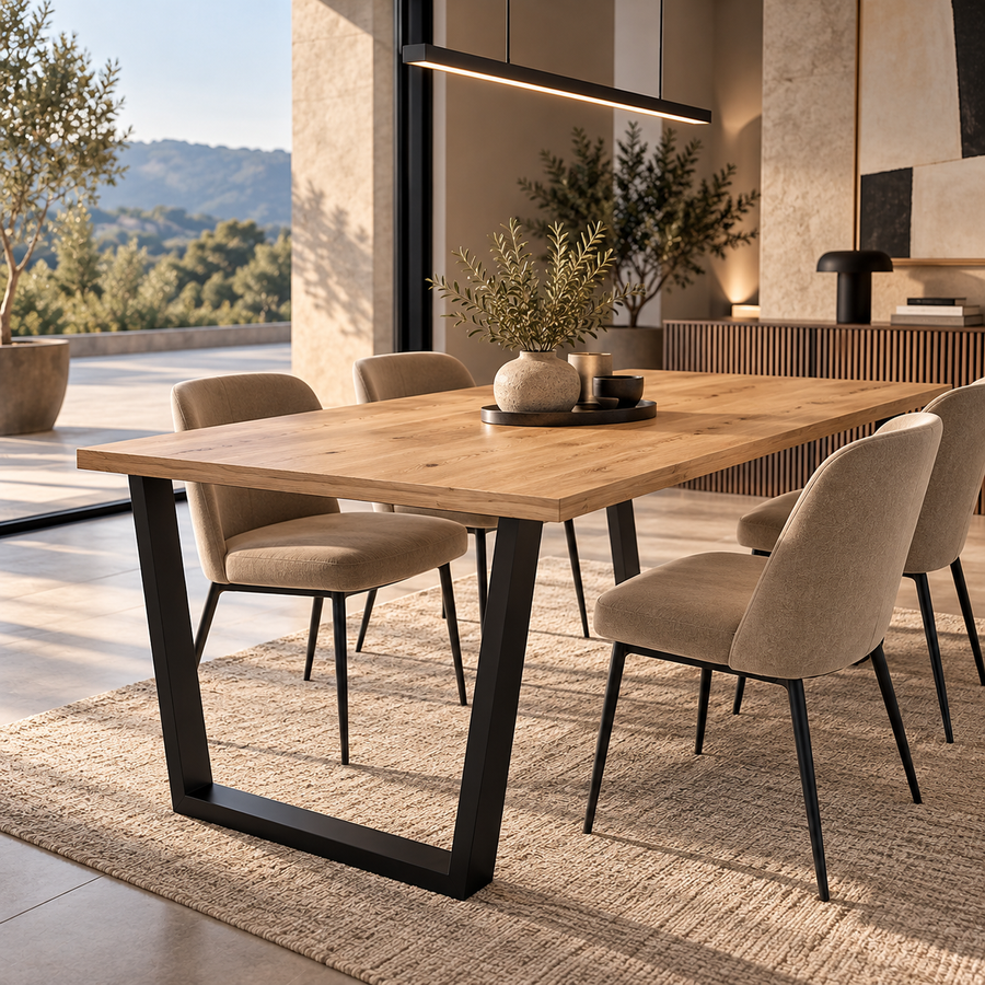 Table à manger PARMA 138 × 90 cm – Chêne artisan – studio nuveria