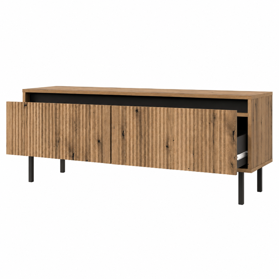 Meuble TV SIENA 2 tiroirs 140 cm – Chêne naturel – studio nuveria