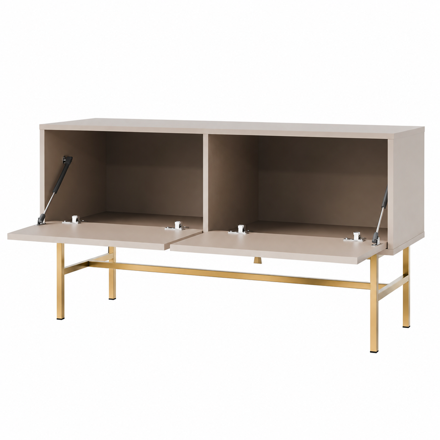 Meuble TV VERONA 2 portes 120 cm – Beige sable – studio nuveria