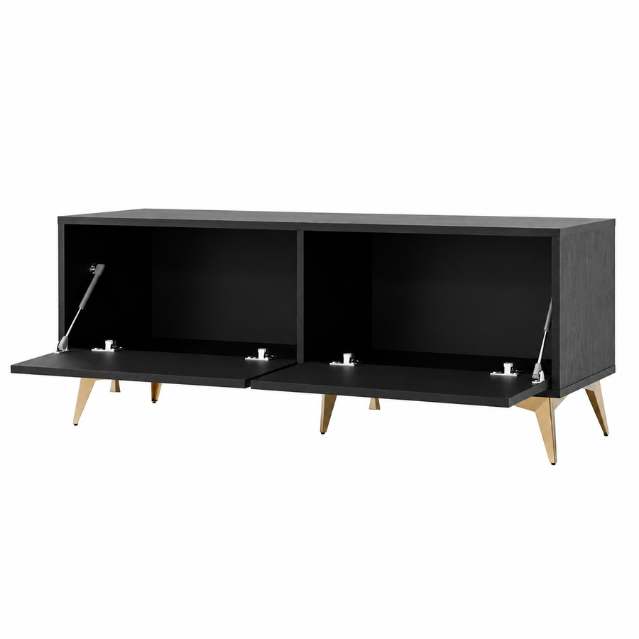 Meuble TV LUCCA 2 portes 120 cm – Noir graphite – studio nuveria