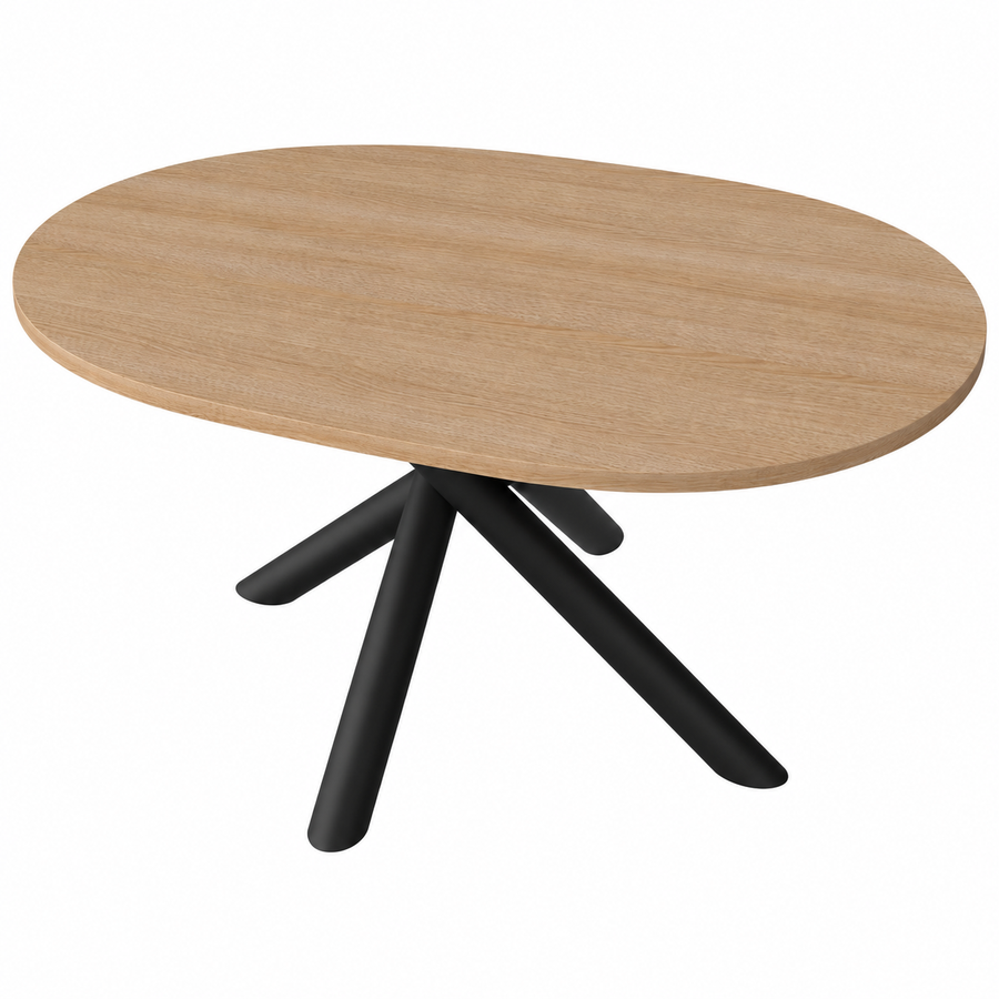 Table ovale AMALFI 138 × 100 cm – Chêne clair – studio nuveria