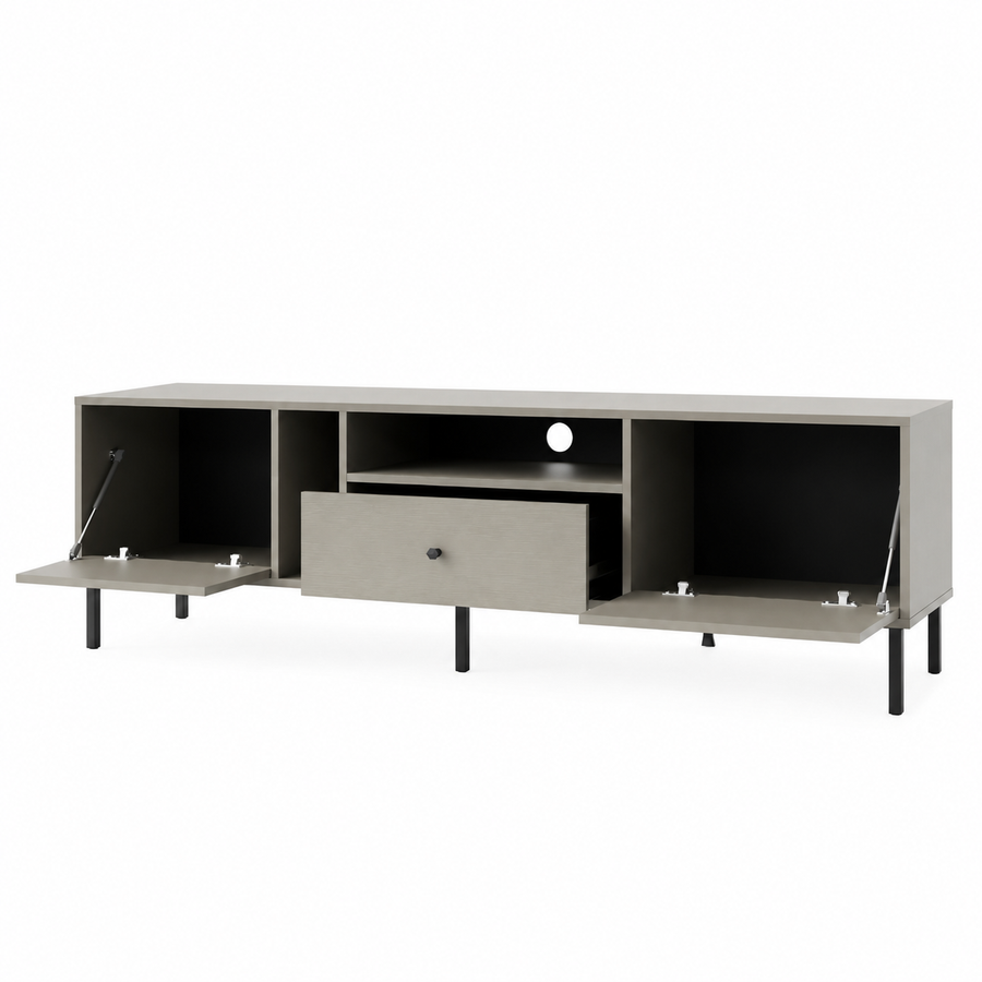 Meuble TV MODENA 2 portes 1 tiroir 180 cm – Vert eucalyptus – studio nuveria