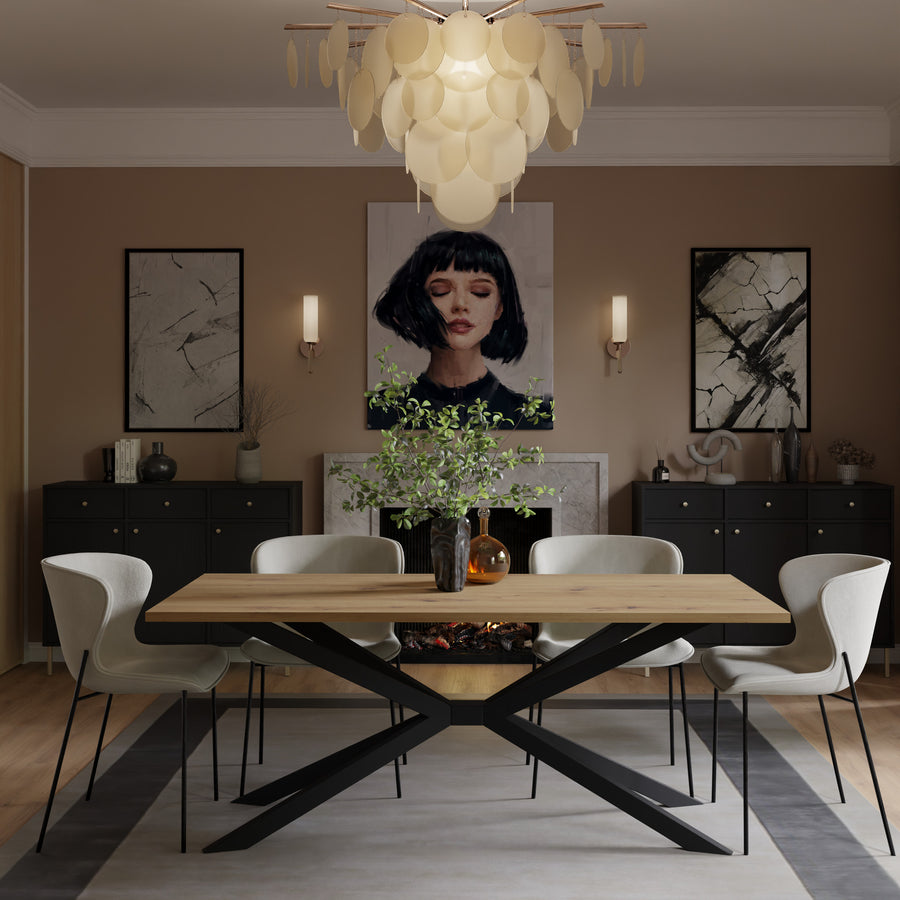 Table à manger RAVELLO 185 × 90 cm – Chêne artisan – studio nuveria