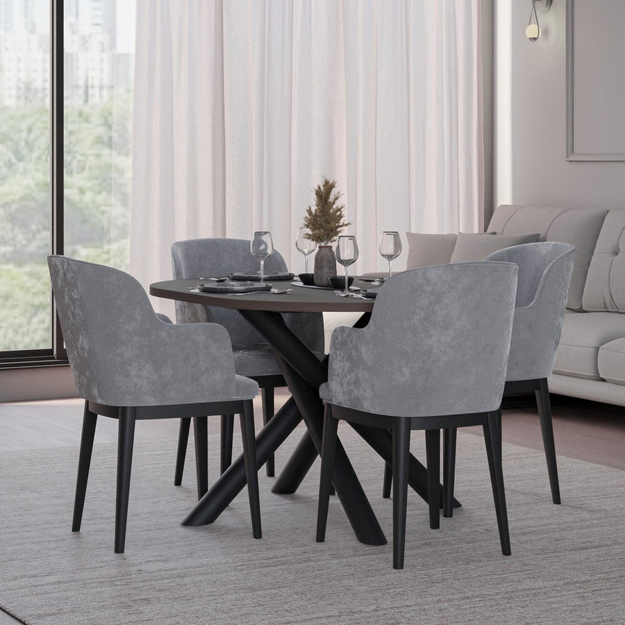 Table ovale AMALFI 138 × 100 cm – Noyer – studio nuveria