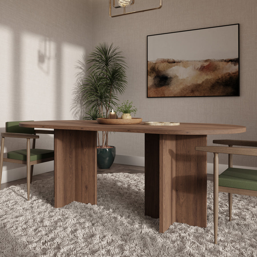 Table ovale ELBA 204 × 90 cm – Noyer – studio nuveria