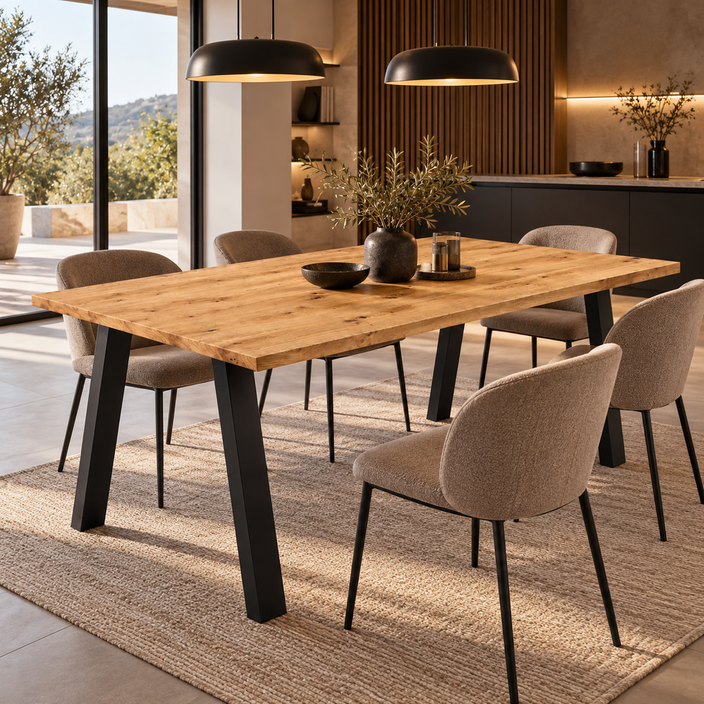 Table à manger TORINO 185 × 90 cm – Chêne artisan – studio nuveria