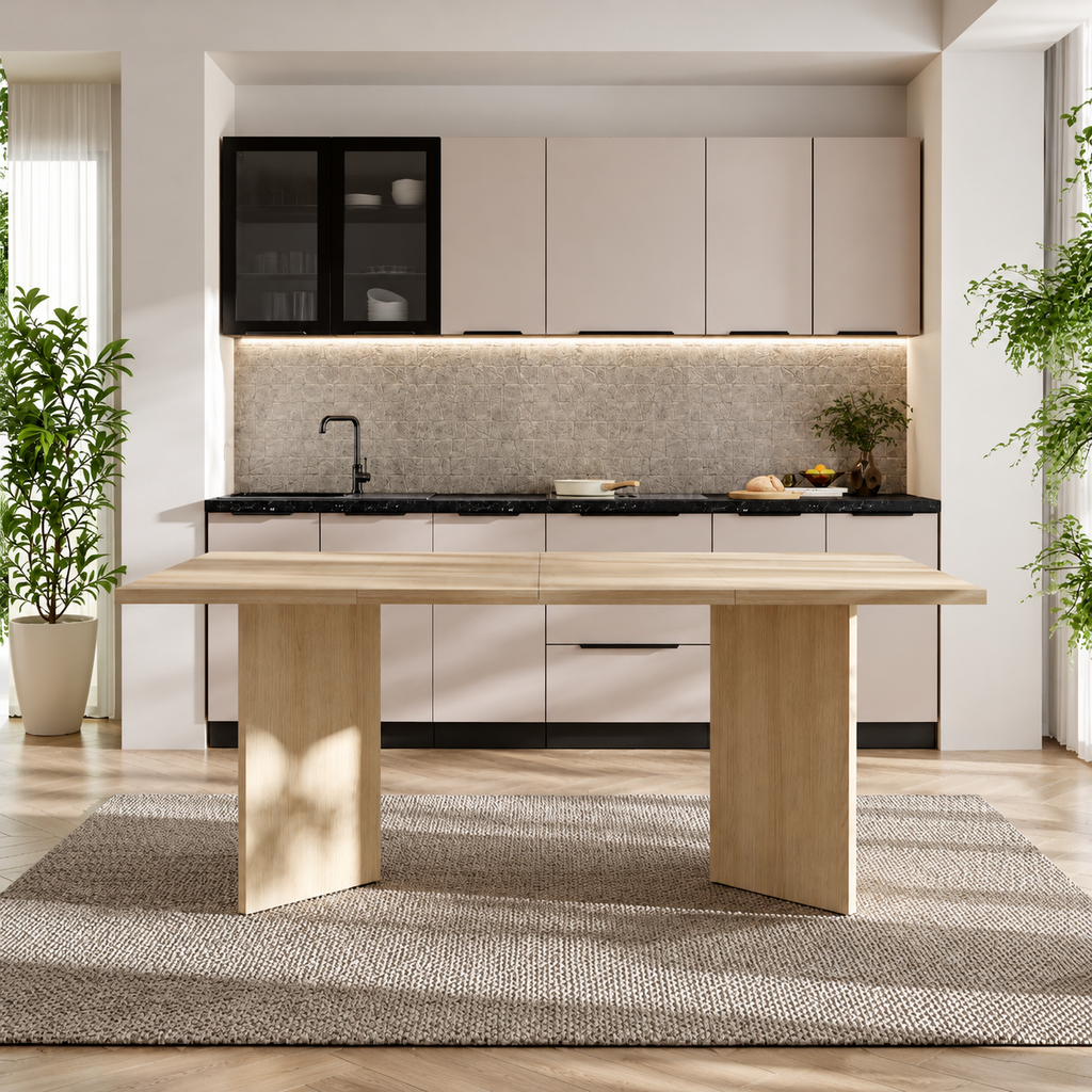 Table extensible TREVI 100 à 188 cm – Chêne clair – studio nuveria