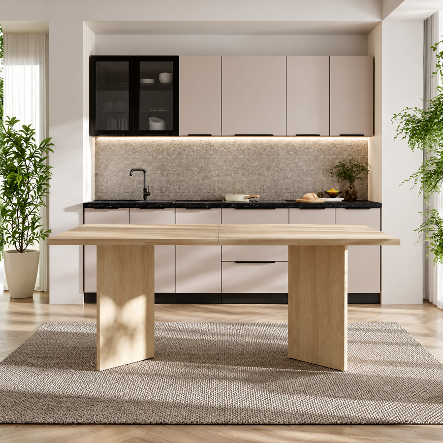 Table extensible TREVI 100 à 188 cm – Chêne clair – studio nuveria