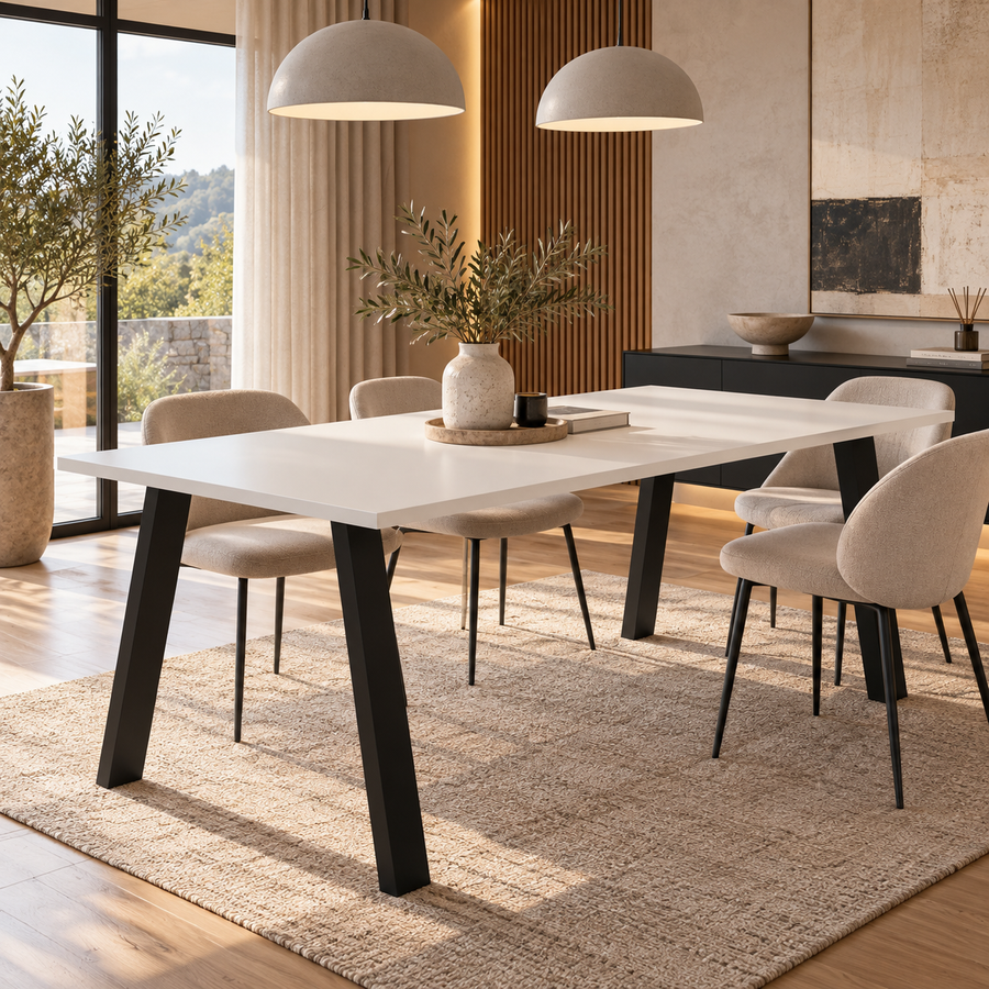 Table à manger TORINO 185 × 90 cm – Blanc – studio nuveria