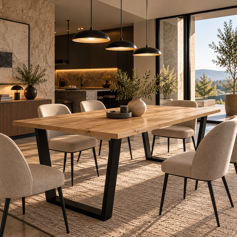 Table à manger PARMA 185 × 90 cm – Chêne artisan – studio nuveria