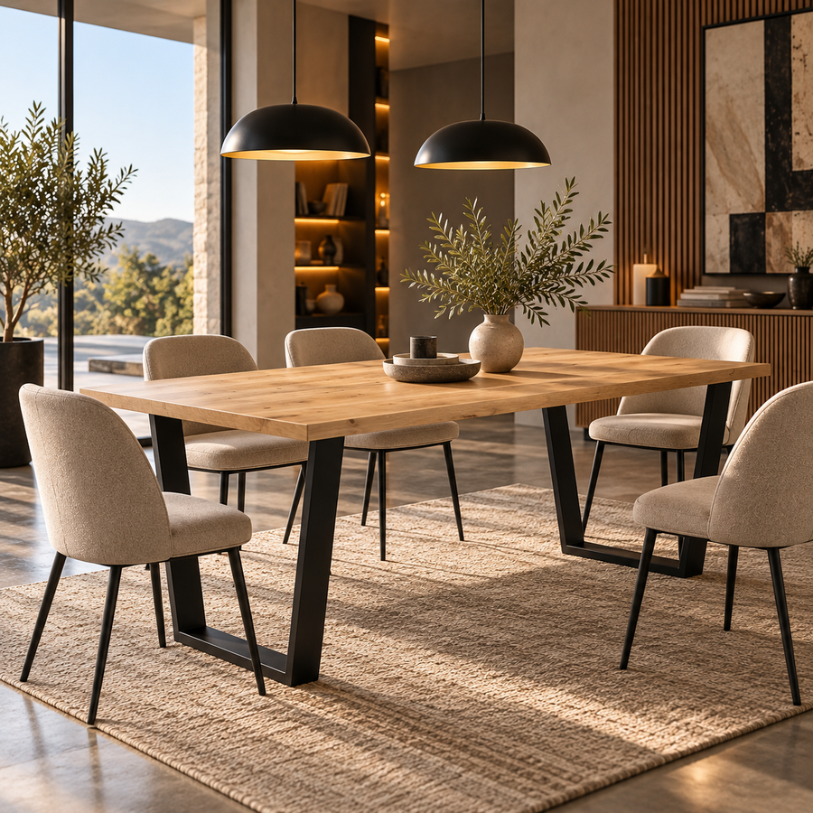 Table à manger PARMA 185 × 90 cm – Chêne artisan – studio nuveria