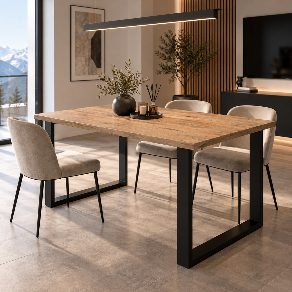 Table à manger MONZA 138 × 90 cm – Chêne Lancelot – studio nuveria