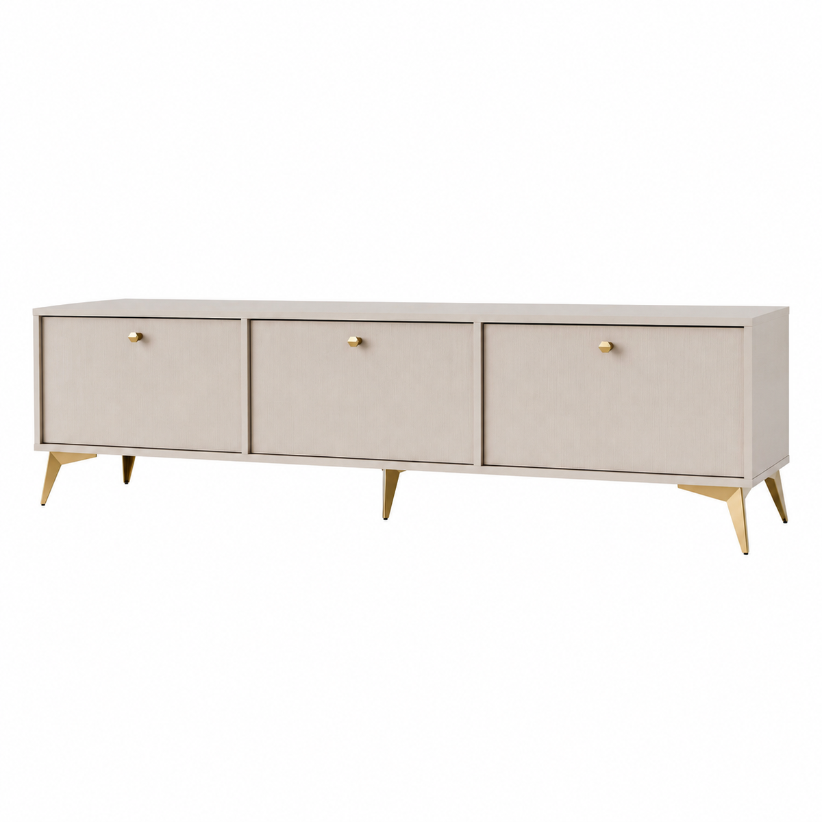 Meuble TV LUCCA 3 portes 180 cm – Beige sable – studio nuveria