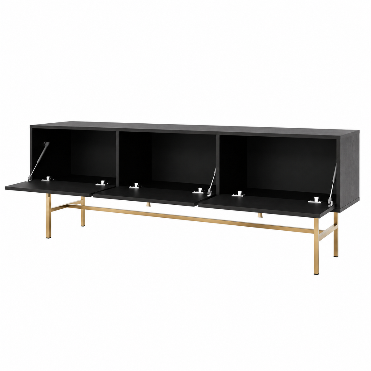Meuble TV VERONA 3 portes 180 cm – Noir graphite – studio nuveria