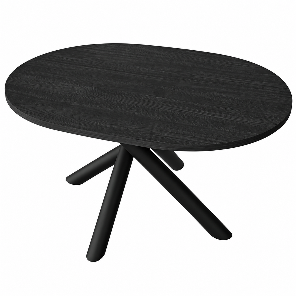 Table ovale AMALFI 138 × 100 cm – Frêne noir – studio nuveria