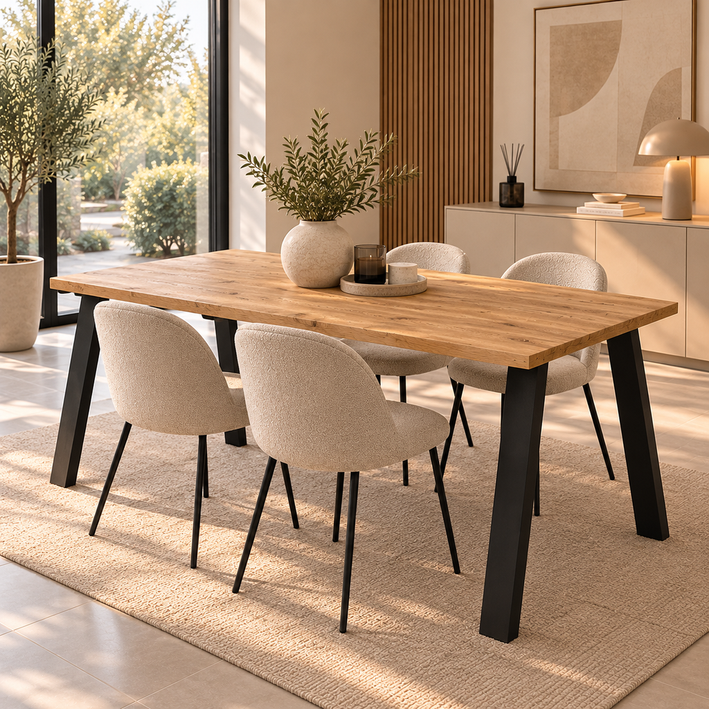 Table à manger TORINO 185 × 67 cm – Chêne artisan – studio nuveria