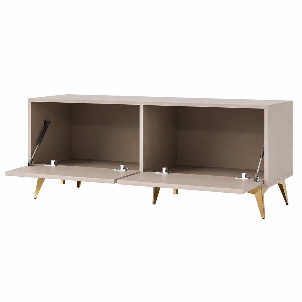Meuble TV LUCCA 2 portes 120 cm – Beige sable – studio nuveria