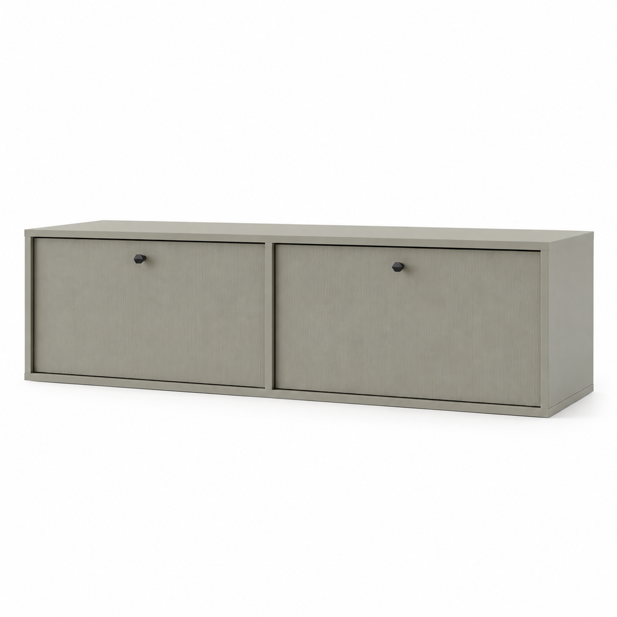 Meuble TV suspendu SORA 2 portes 120 cm – Vert eucalyptus – studio nuveria