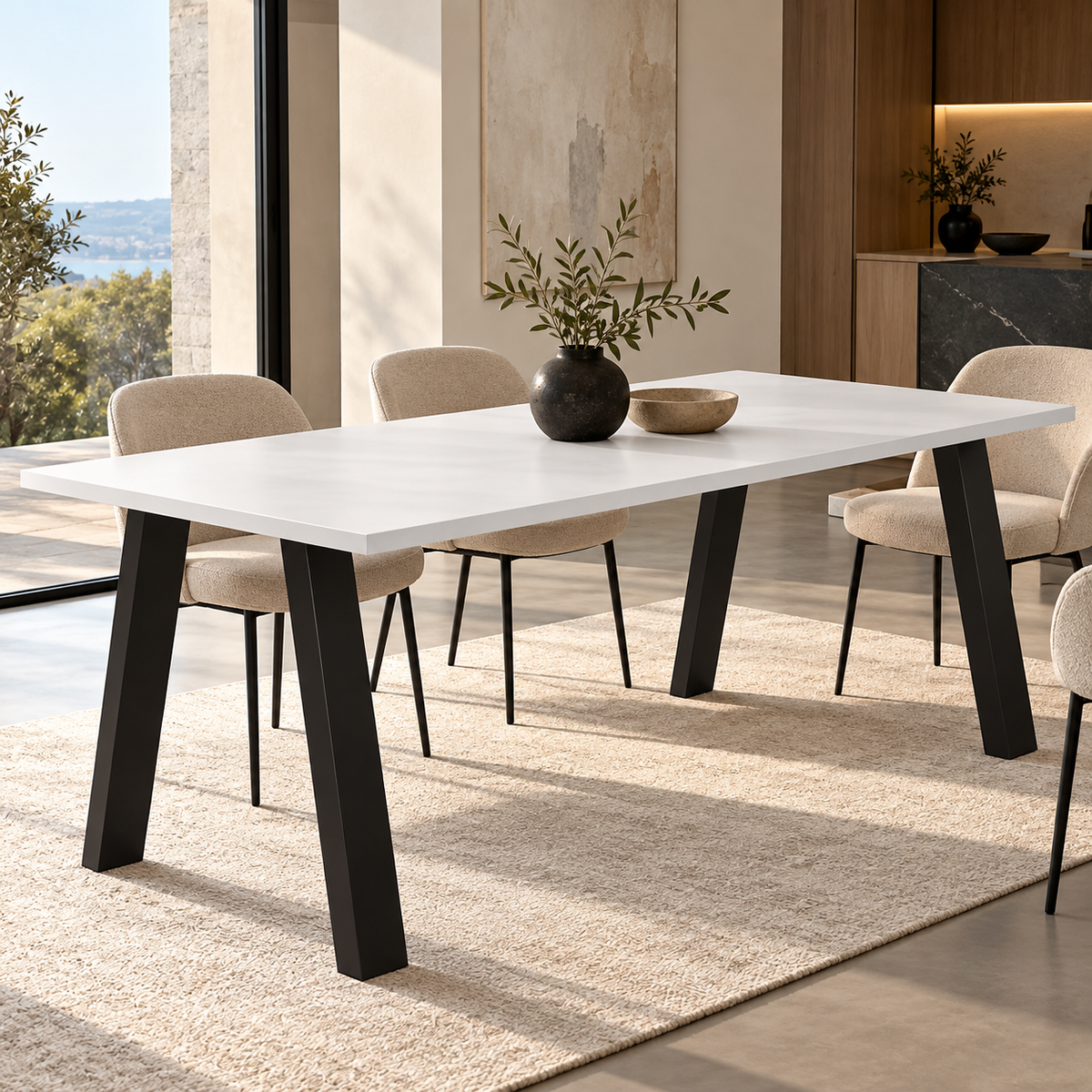 Table à manger TORINO 185 × 67 cm – Blanc – studio nuveria