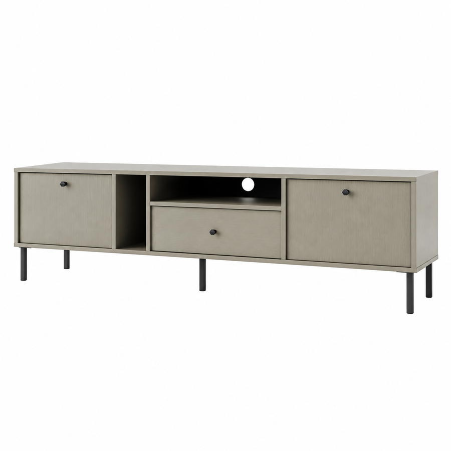 Meuble TV MODENA 2 portes 1 tiroir 180 cm – Vert eucalyptus – studio nuveria