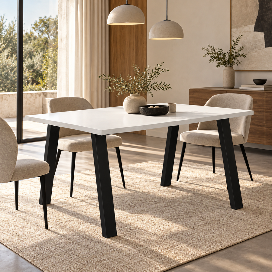 Table à manger TORINO 138 × 90 cm – Blanc – studio nuveria