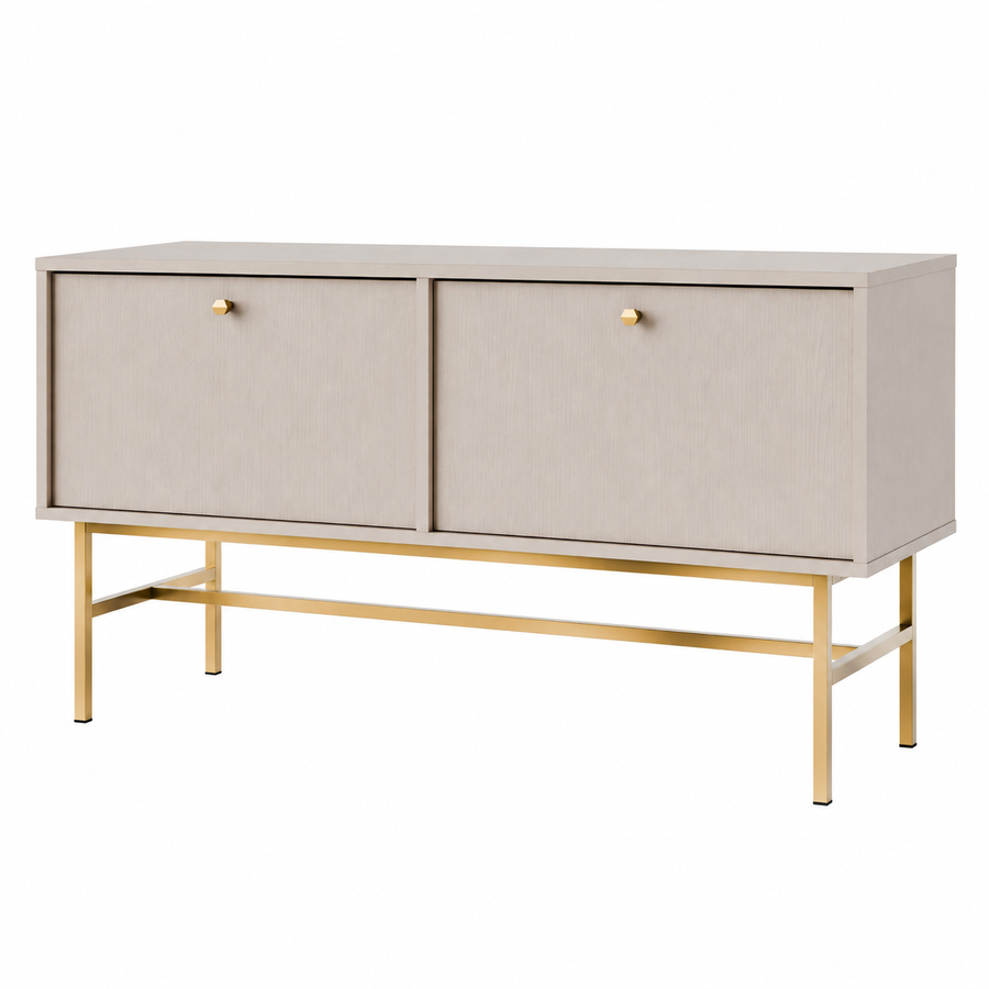 Meuble TV VERONA 2 portes 120 cm – Beige sable – studio nuveria