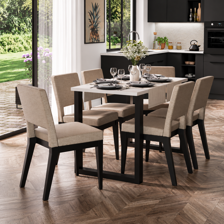 Table à manger MONZA 138 × 67 cm – Blanc – studio nuveria