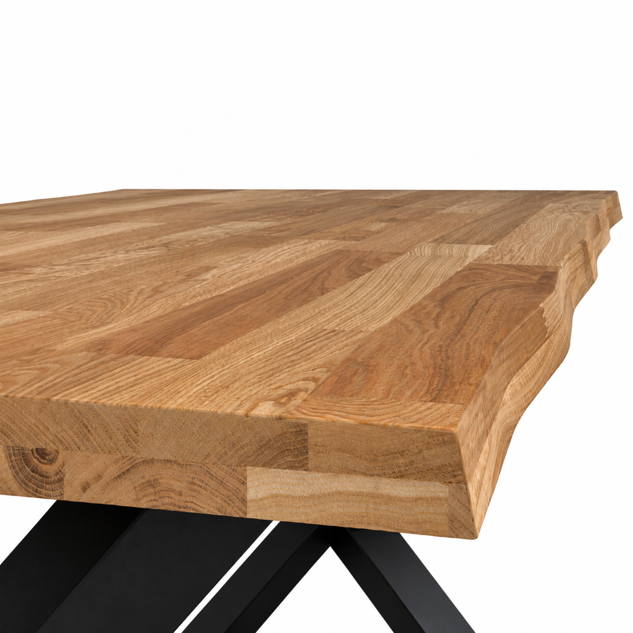 Table en chêne massif CORTINA bords organiques 180 × 100 cm – studio nuveria