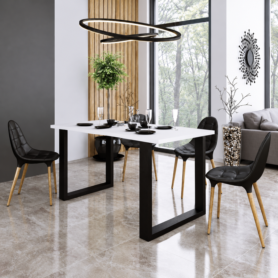Table à manger MONZA 138 × 67 cm – Blanc – studio nuveria