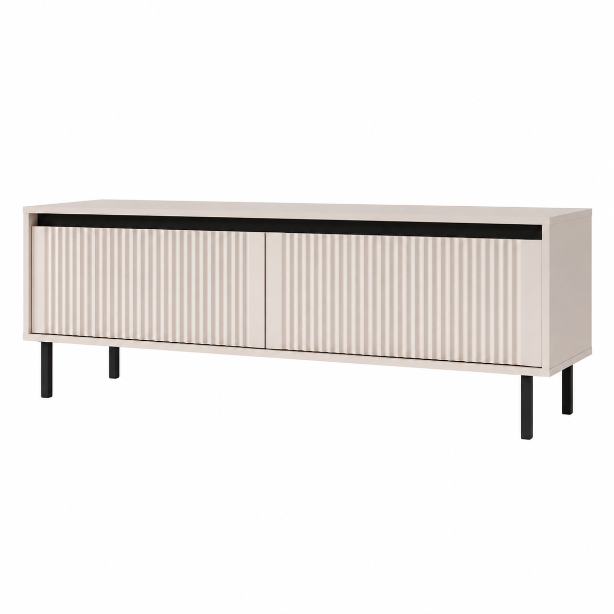 Meuble TV SIENA 2 tiroirs 140 cm – Beige sable – studio nuveria