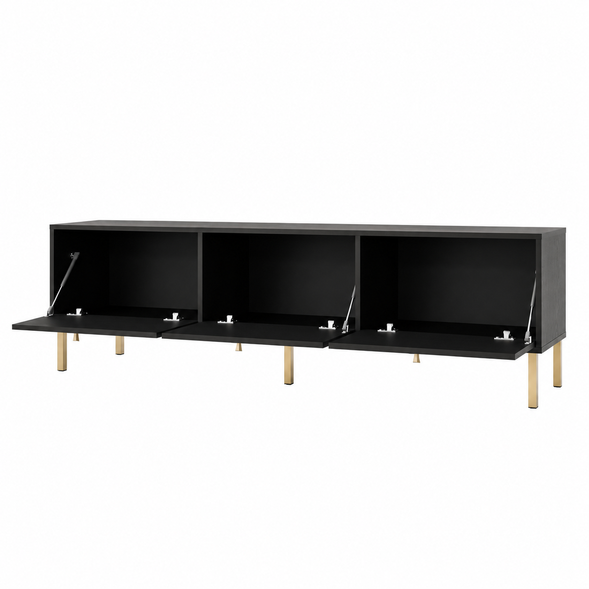Meuble TV MODENA 3 portes 180 cm – Noir graphite – studio nuveria