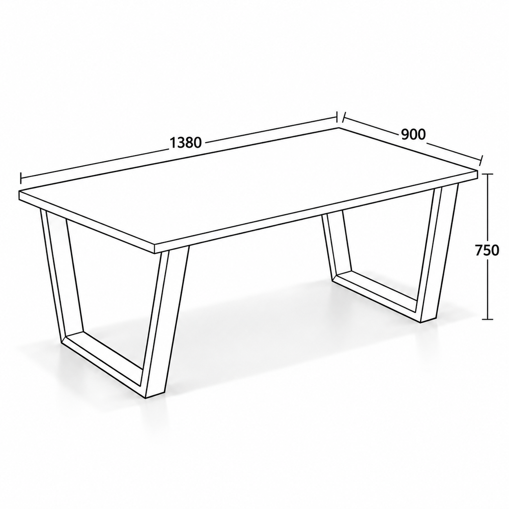 Dimensions Table à manger PARMA 138 × 90 cm