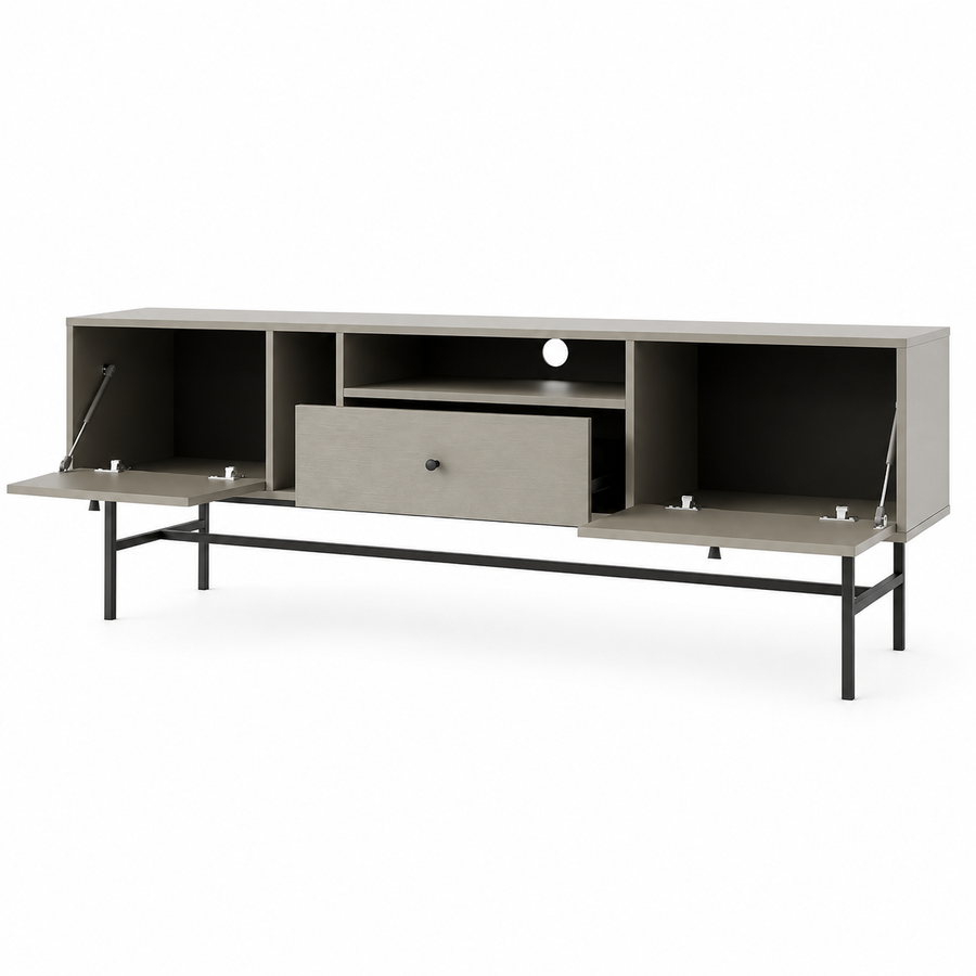 Meuble TV VERONA 2 portes 1 tiroir 180 cm – Vert eucalyptus – studio nuveria