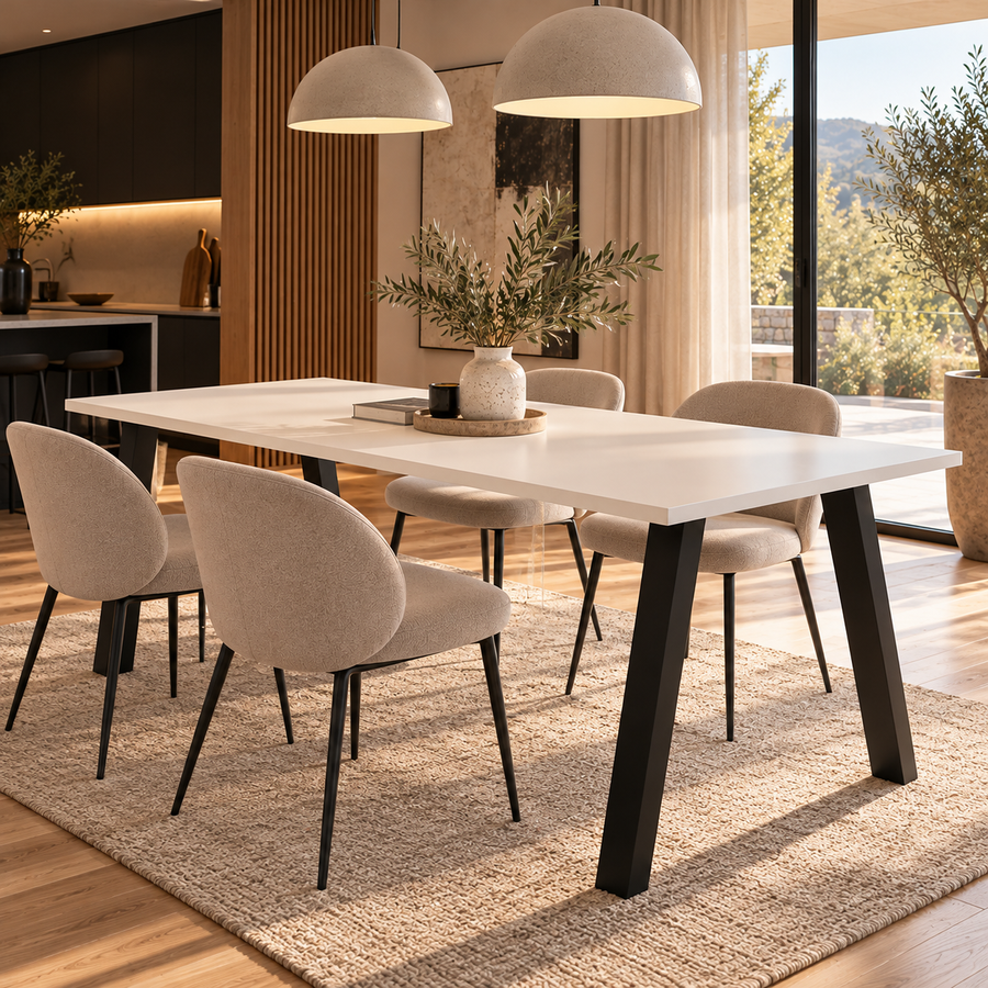 Table à manger TORINO 185 × 90 cm – Blanc – studio nuveria