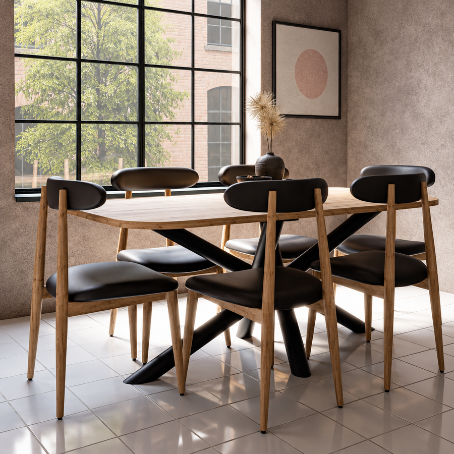 Table à manger AMALFI 185 × 90 cm – Chêne artisan – studio nuveria