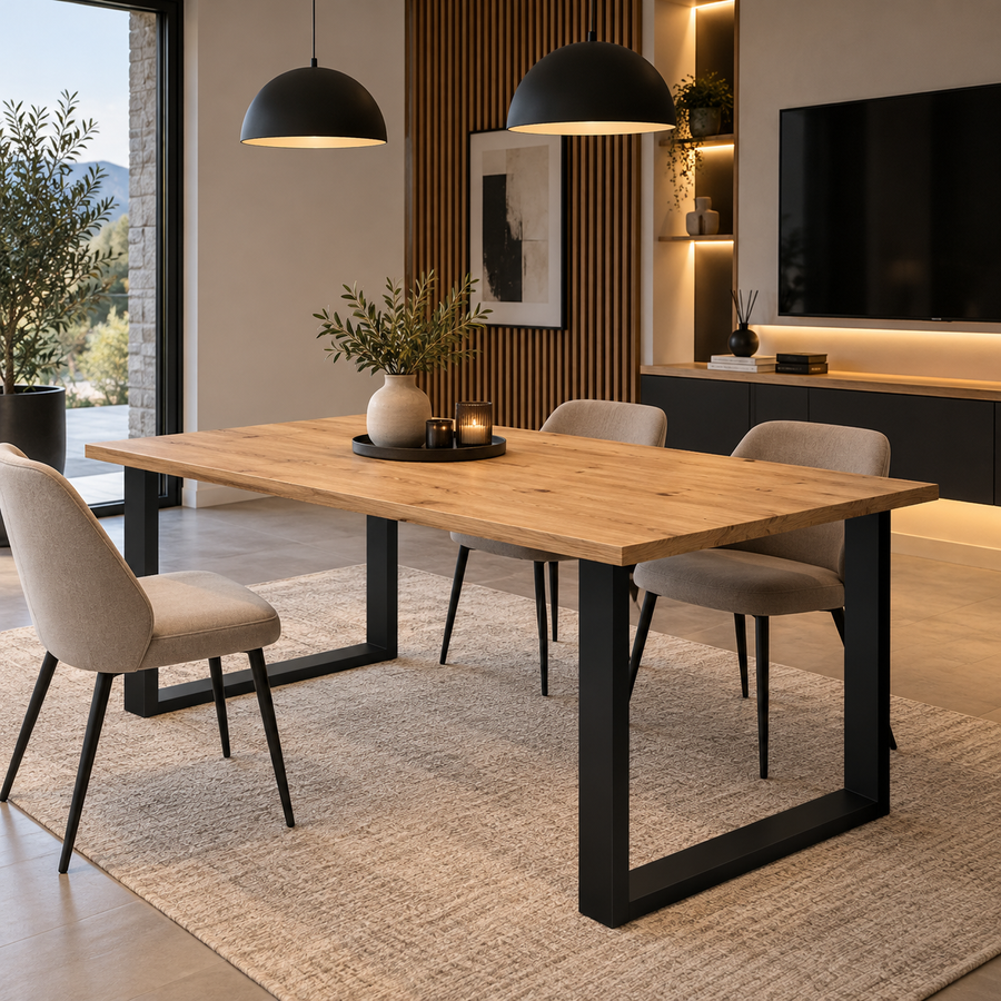 Table à manger MONZA 138 × 90 cm – Chêne artisan – studio nuveria