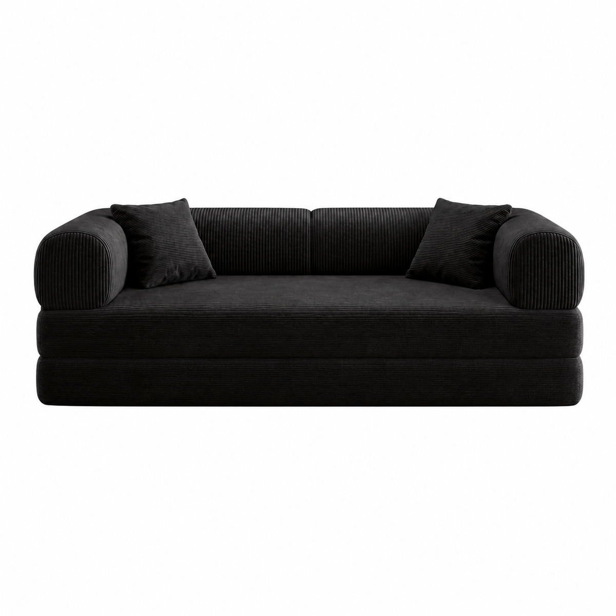 Canapé velours côtelé - ASTORIA - Noir Onyx
