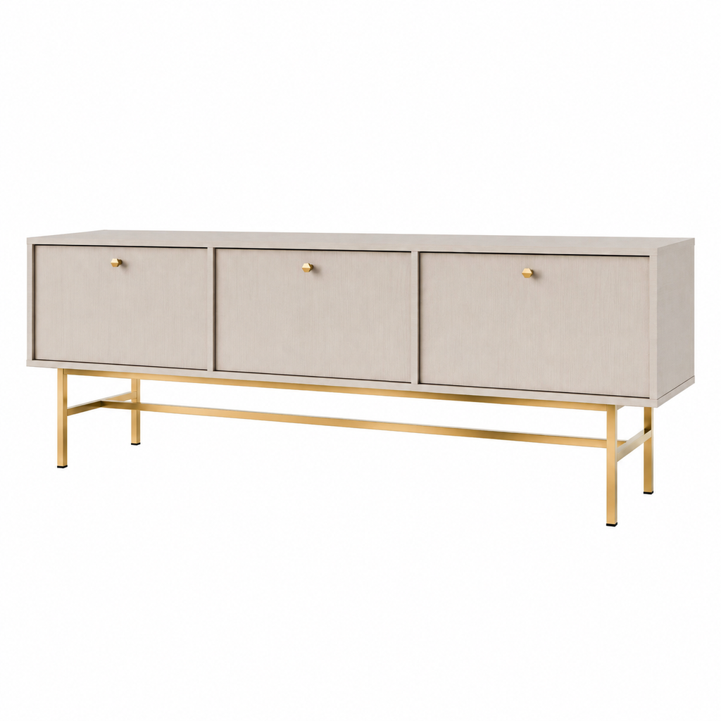 Meuble TV VERONA 3 portes 180 cm – Beige sable – studio nuveria