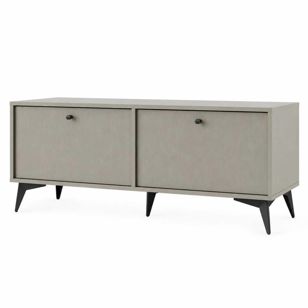 Meuble TV LUCCA 2 portes 120 cm – Vert eucalyptus – studio nuveria
