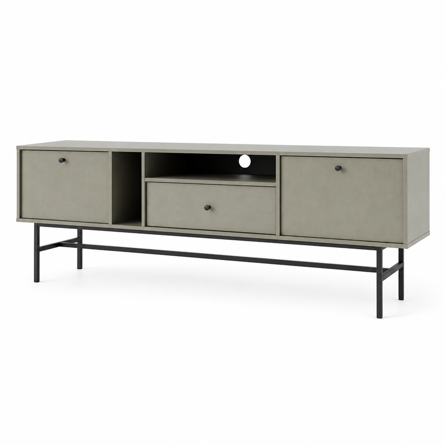 Meuble TV VERONA 2 portes 1 tiroir 180 cm – Vert eucalyptus – studio nuveria