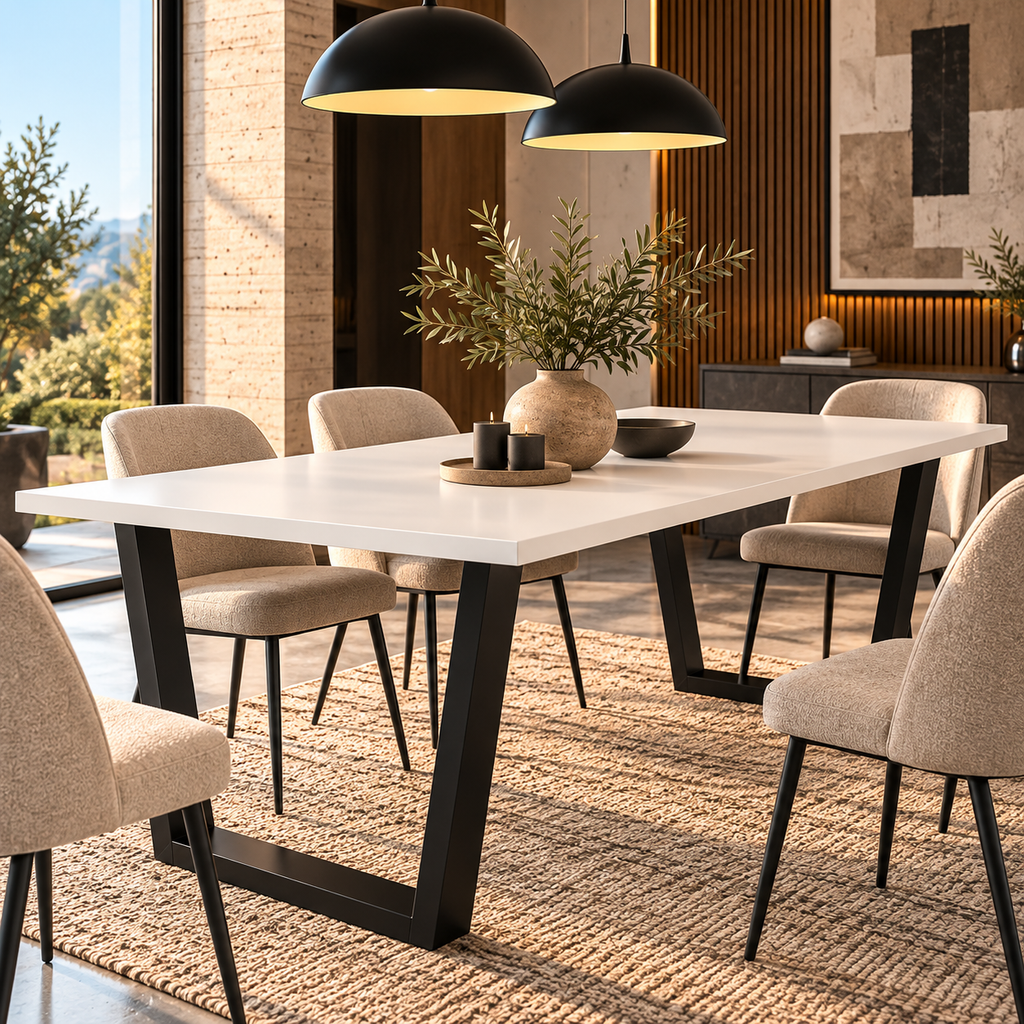 Table à manger PARMA 185 × 90 cm – Blanc – studio nuveria