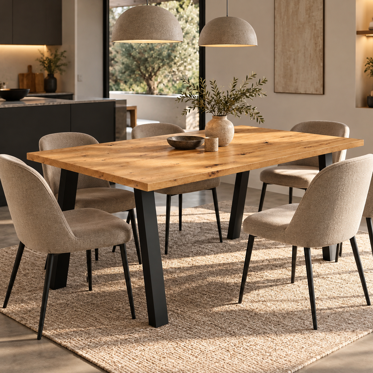 Table à manger TORINO 138 × 90 cm – Chêne artisan – studio nuveria