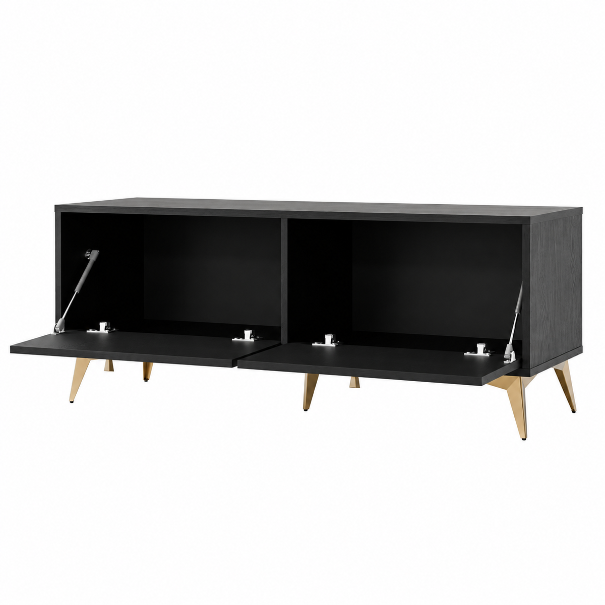 Meuble TV LUCCA 2 portes 120 cm – Noir graphite – studio nuveria