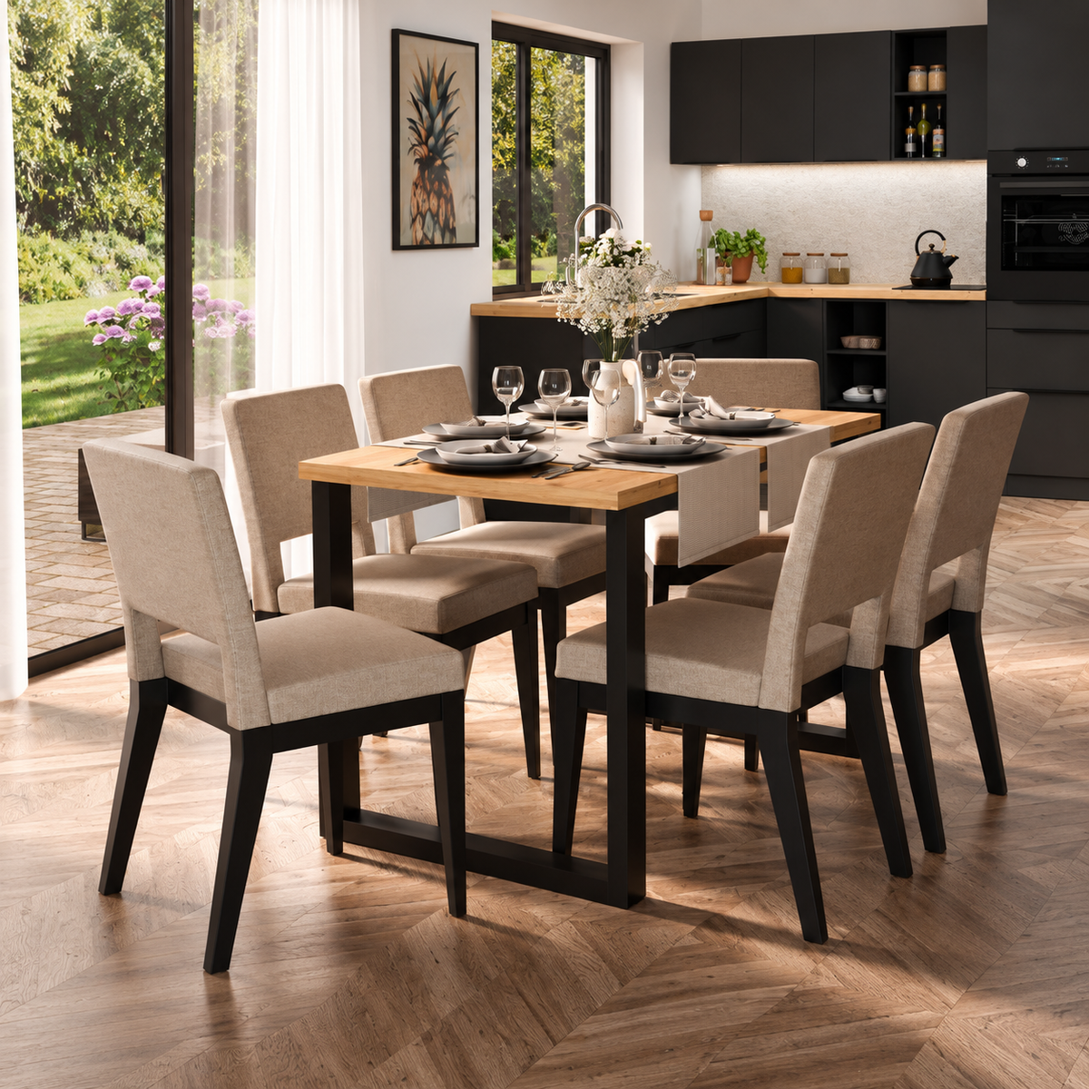 Table à manger MONZA 138 × 67 cm – Chêne artisan – studio nuveria