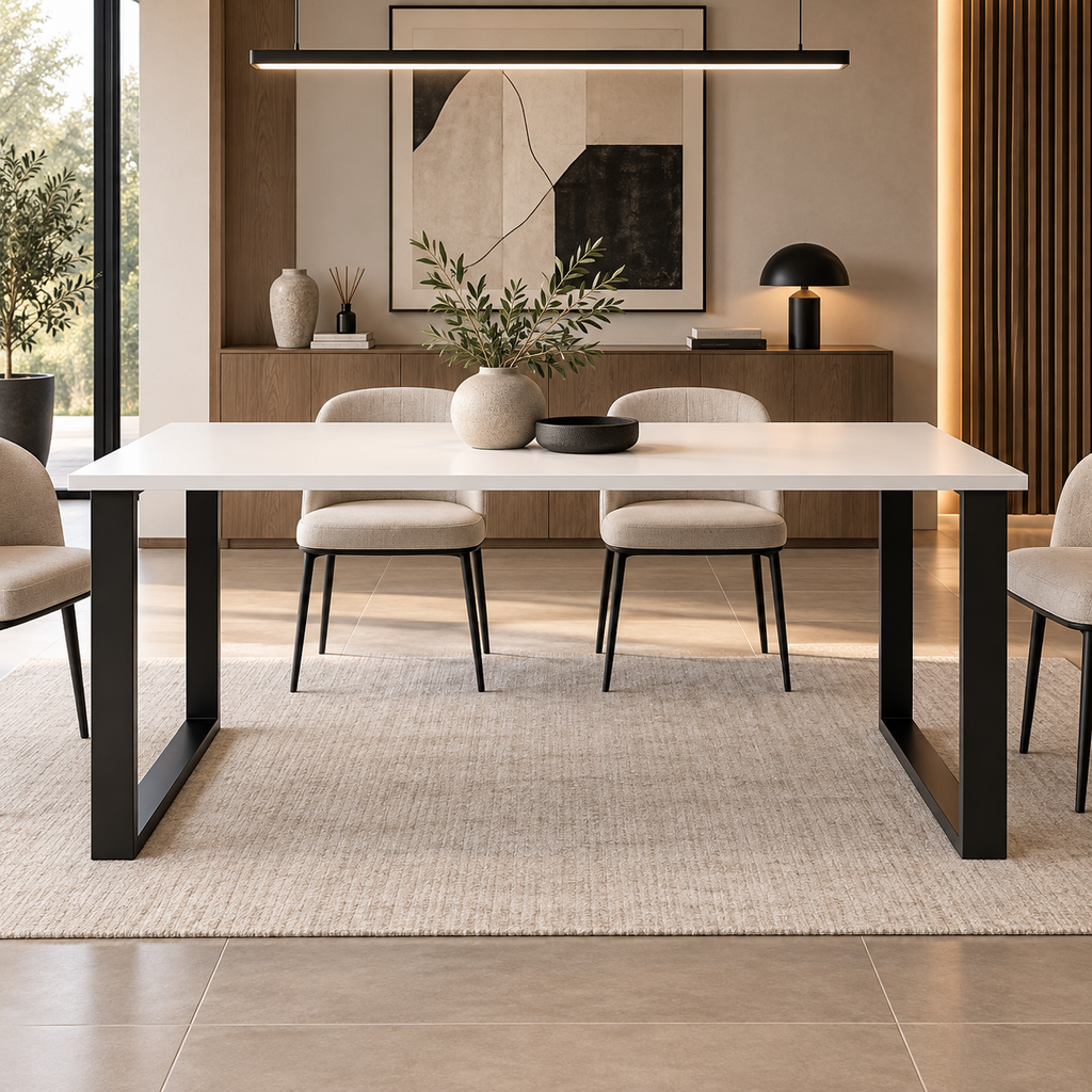 Table à manger MONZA 185 × 90 cm – Blanc – studio nuveria