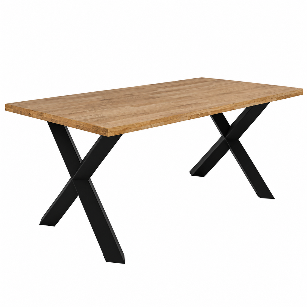 Table en chêne massif CORTINA bords droits 180 × 100 cm – studio nuveria